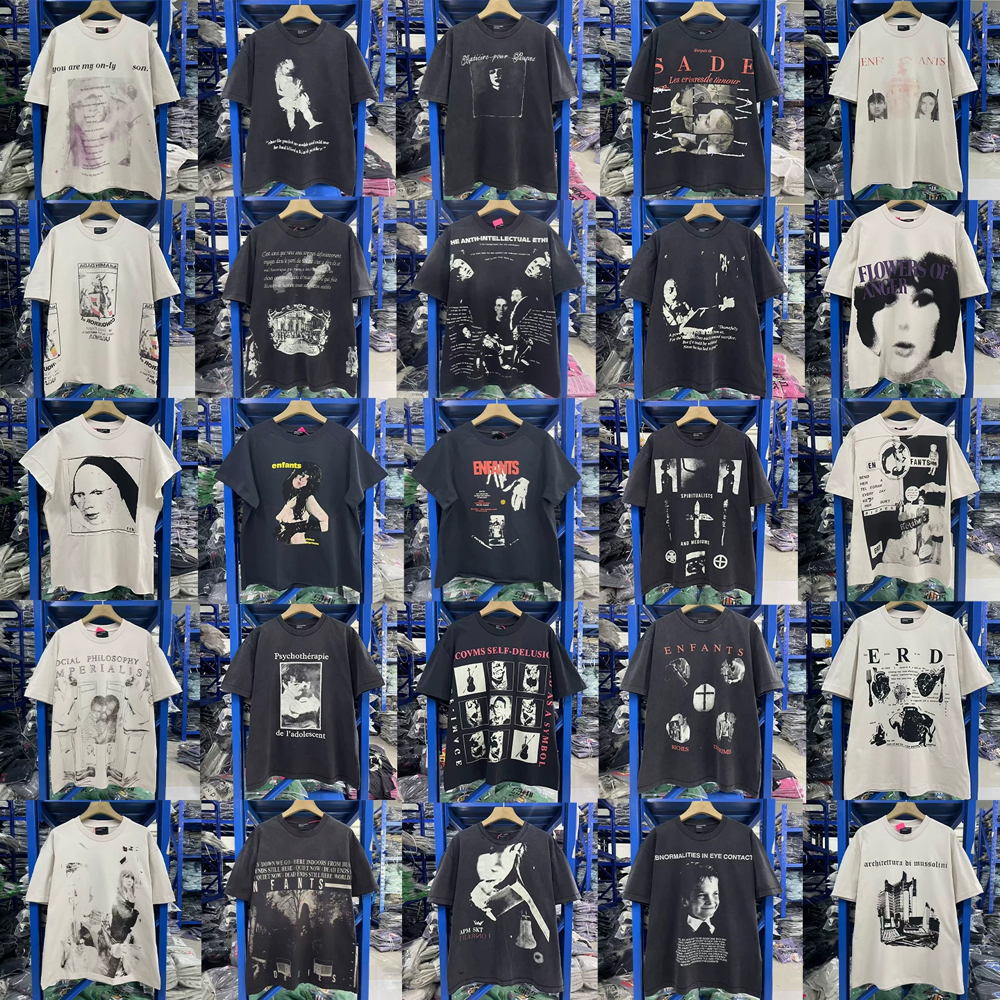 ERD's melancholic rich second-generation 25ss new fashion vintage washed vintage short sleeved T-shirt for men and women ins