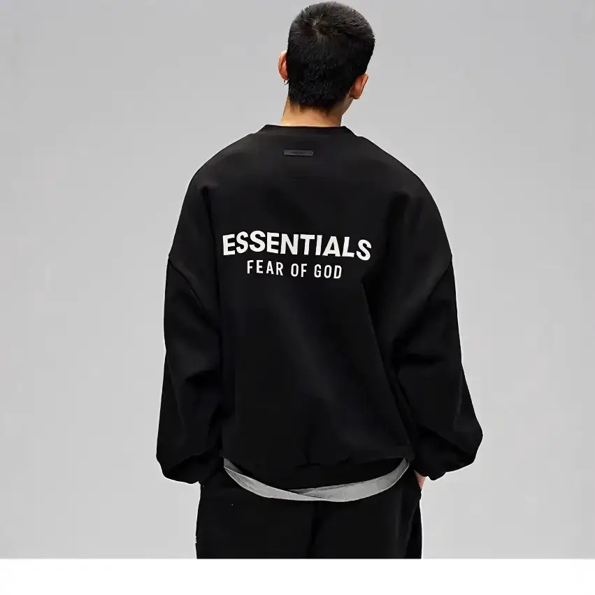 ESSENTIALS New Autumn and Winter Fashion Brand fleece-lined Letter Printed Round Neck Sweat Men's and Women's All-match Top