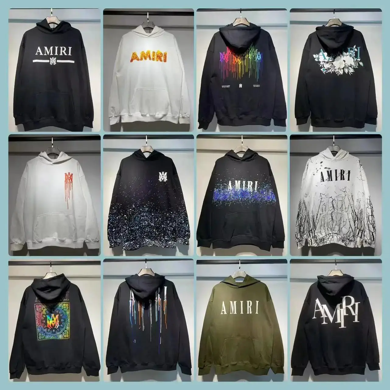 Ink splash embroidery hoodie