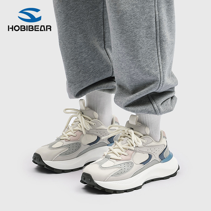 Hobibear Men's Shoes Spring & Fall Trbottomy Brand Breathable Thick-Soled Dad Shoes Men's Casual Running Sneakers Youth Trbottomy Shoes