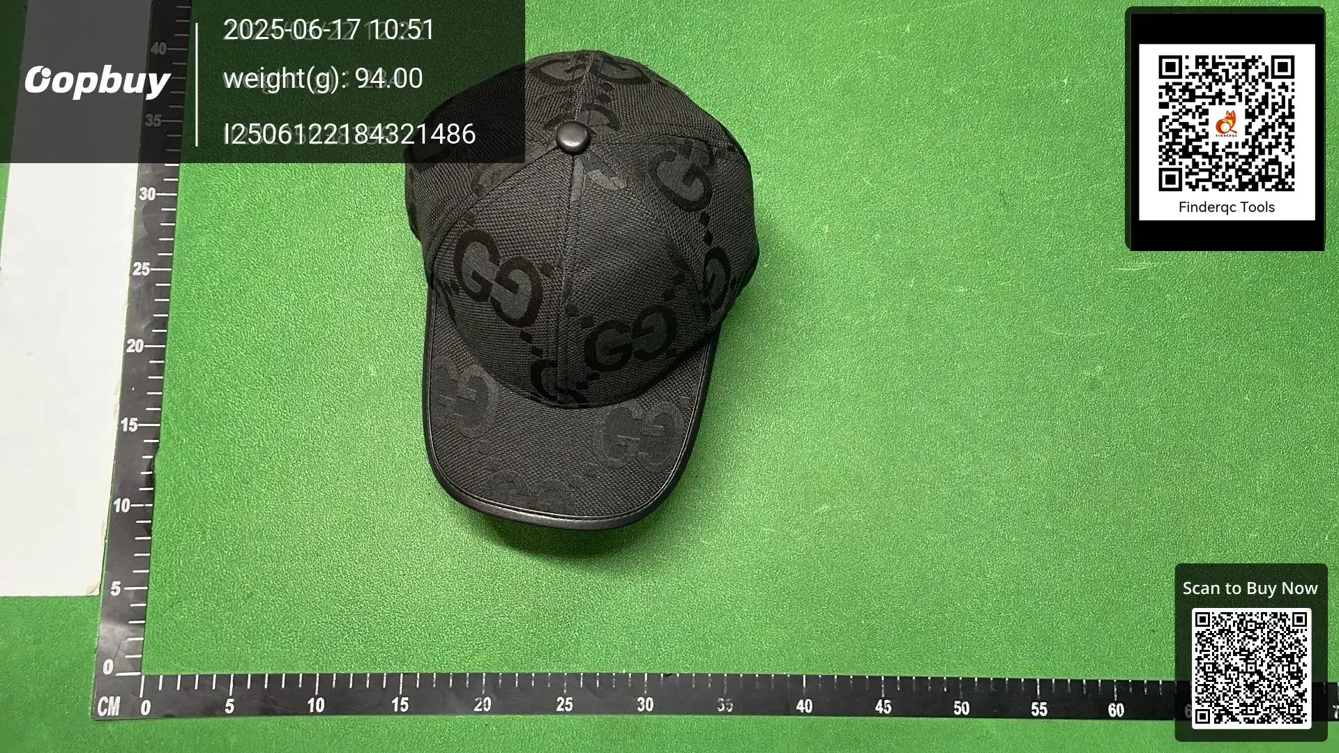 Gucci GG Monogram Baseball Cap Black