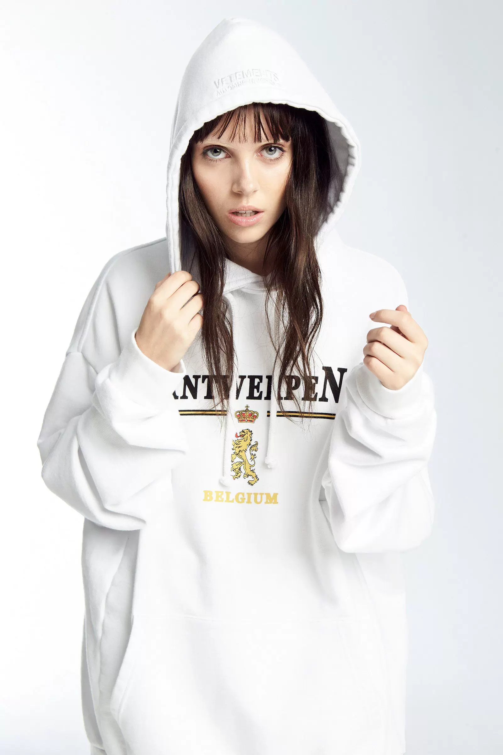 In Stock Vtm Aw17 Antwerp Hoodie Christmas Limited Edition White Antwerp Sweatshirt