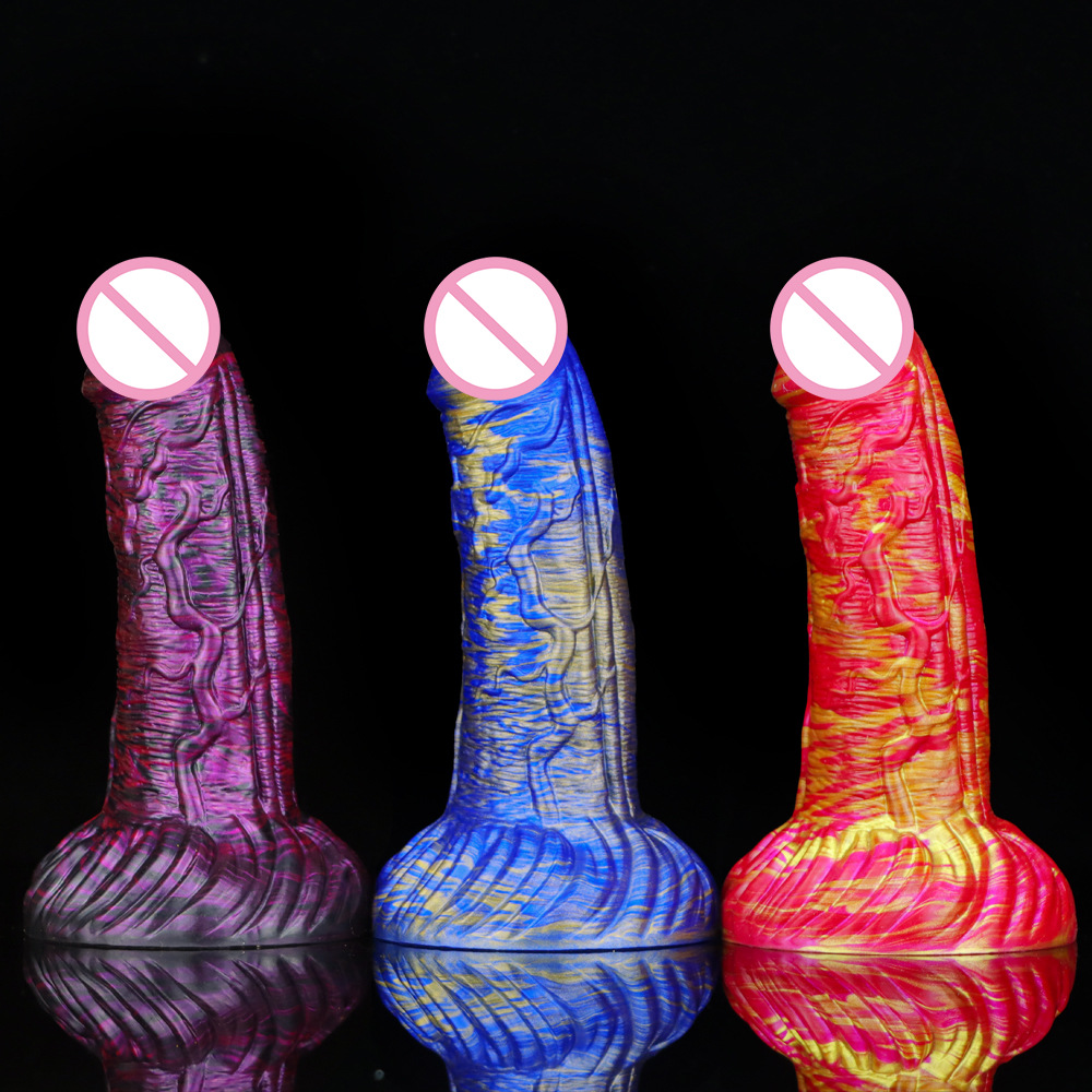 New mixed color liquid silicone big penis shaped simulation female masturbator adult sex toys wholesale