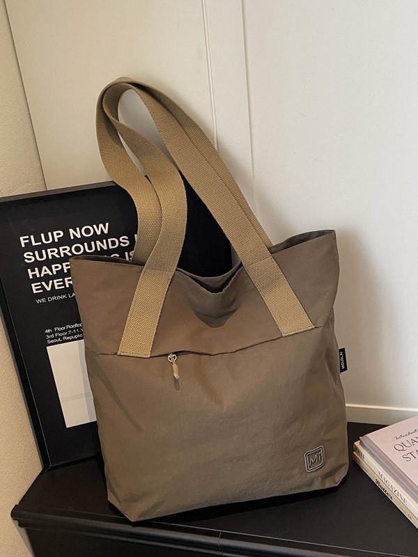 Large-Capacity Lightweight Casual Student Solid Color Cloth Bag 2026 New Summer Versatile Fresh Style Tote Shoulder Bag