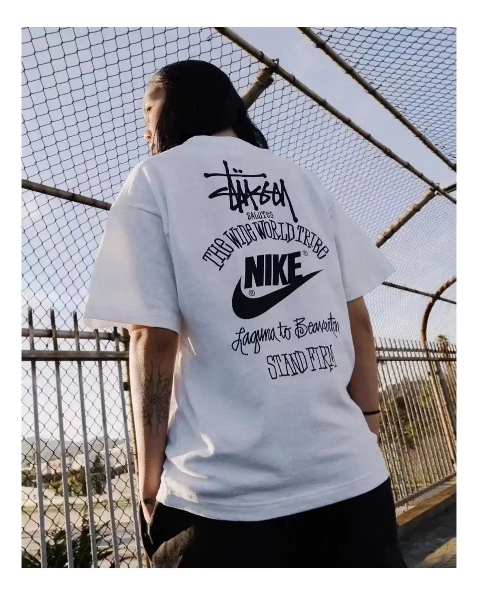 sts x nk 后背大logo涂鸦印花 草写字母大钩子短袖 T恤 oot