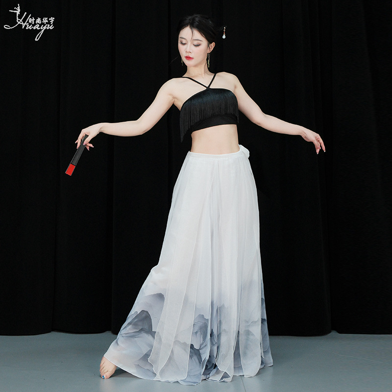 Huayu New Classical Dance Costume Fairy Style Gradient Vagrant Culottes Chinese Style Practice Costume Costume suit