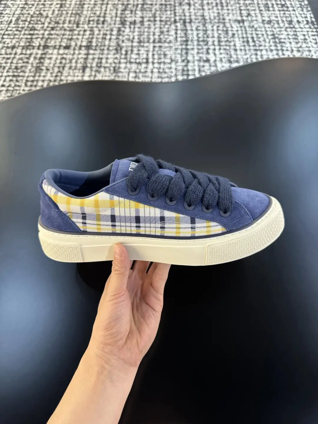 Dior B23 Low Top Sneaker Blue Plaid
