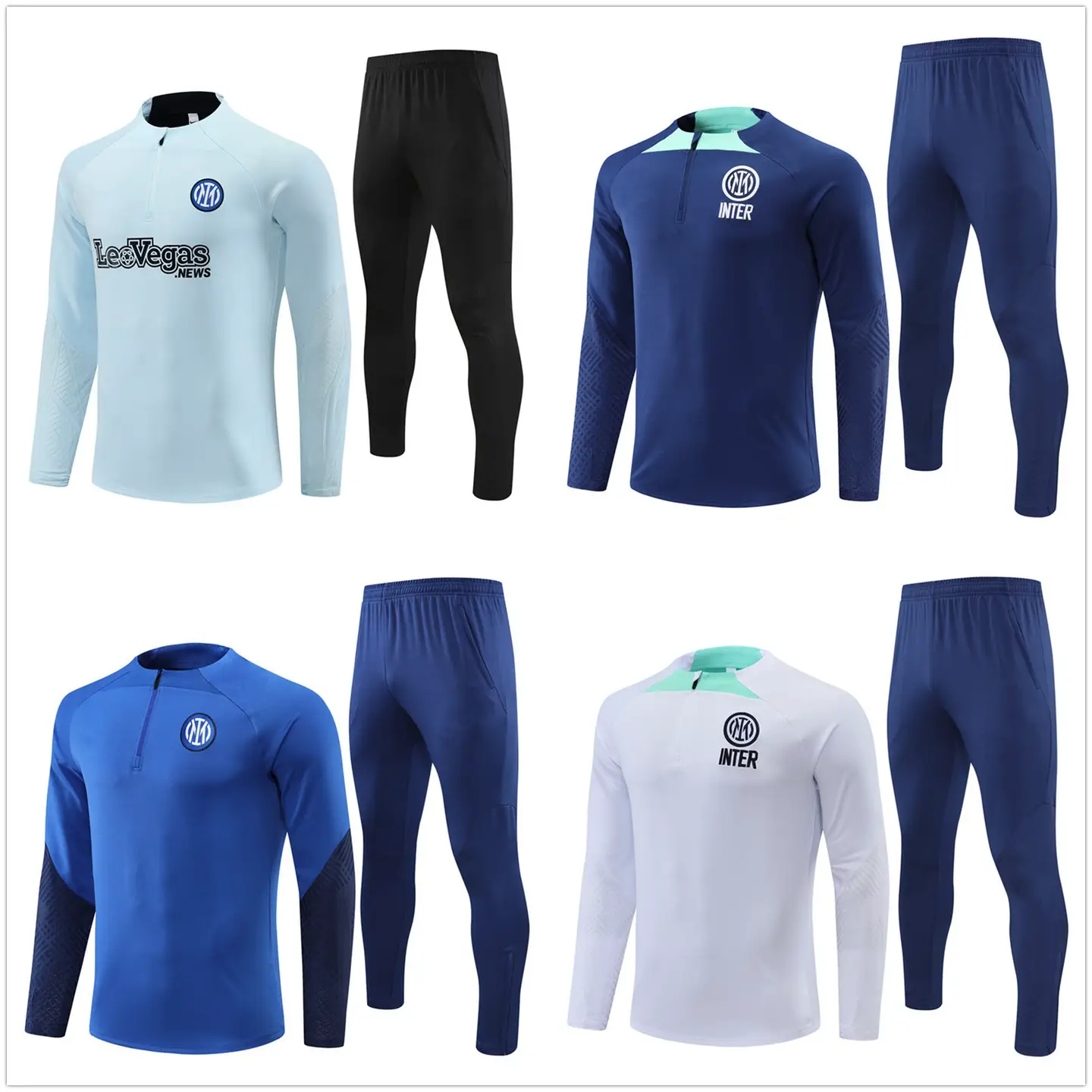 25 Inter Milan Toulram Barrella Pre-Match Warm-Up Jersey Men's Adult Children's Long-Sleeved Football Training Suit Set