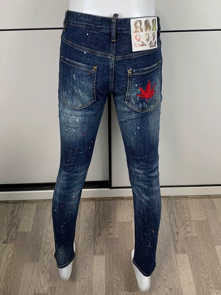 26 New Models of Men's All-Season Jeans D2 Stretch Slim-Fit Skinny Pants Dsq2 Washed European Style Heavy Craftsmanship for Youth