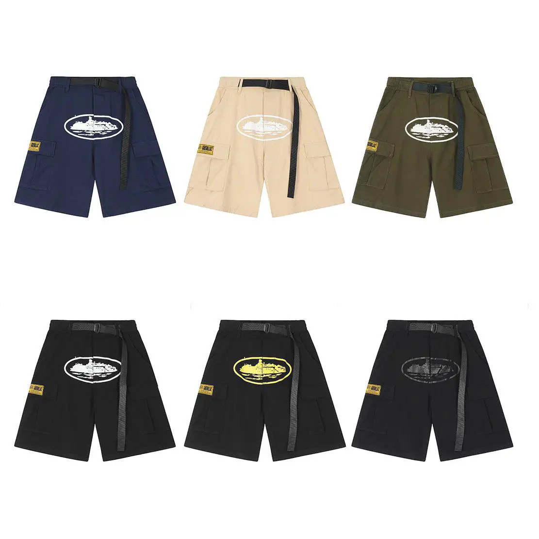 Cross-border Export Coriz Demon Island Work Shorts New American High Street Casual Five-quarter Pants Flap Pocket Pants Summer