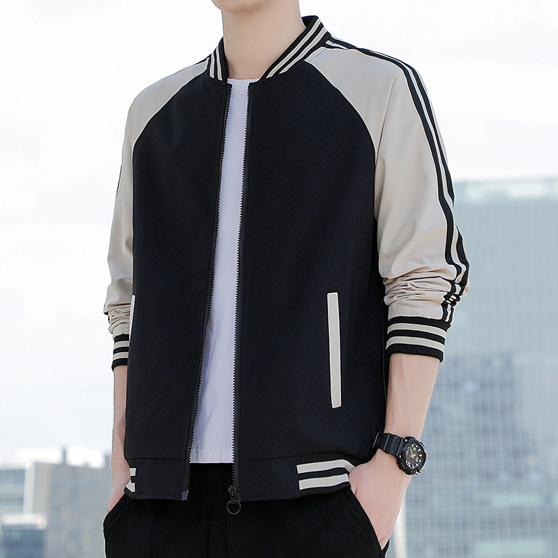2025 New Spring and Autumn Men's Jacket Korean Style Trendy Youth Casual Jacket Fashion Stand Collar Baseball Uniform Men's Clothing