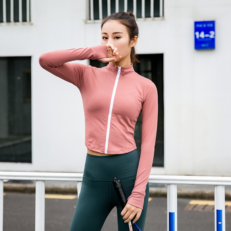 Yoga clothing women's autumn and winter long sleeve yoga sports top fitness clothing women's sports coat women's running clothing