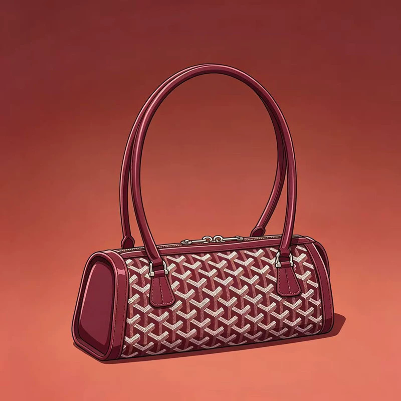 2026 Spring New Product Dogtooth Classic Monogram Boston Bag High-End Fashion Handbag Shoulder Bag Underarm Baguette Bag Foto QC da TAOBAO su Qualit.ly