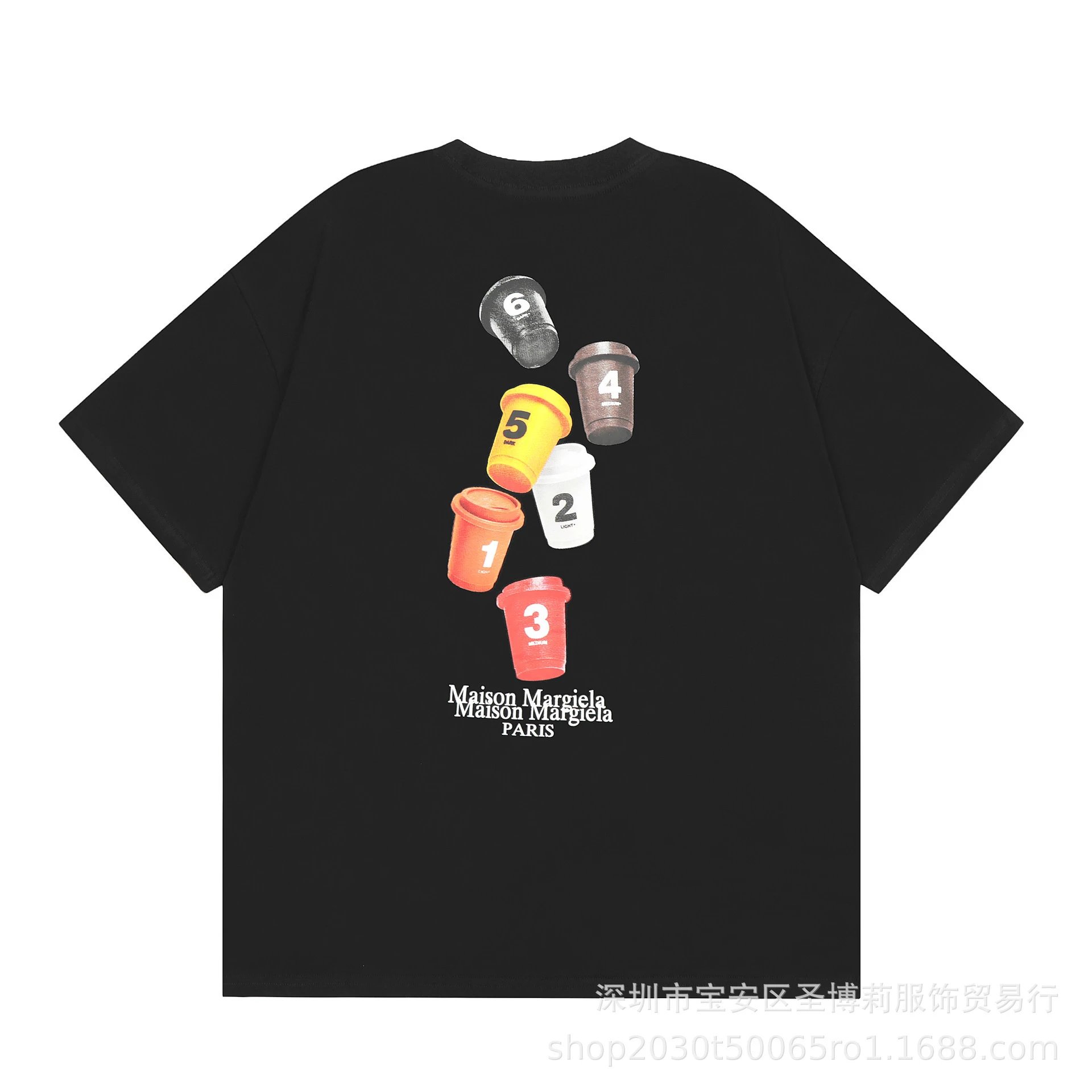 马经典字母数字印花纯棉男女短袖T