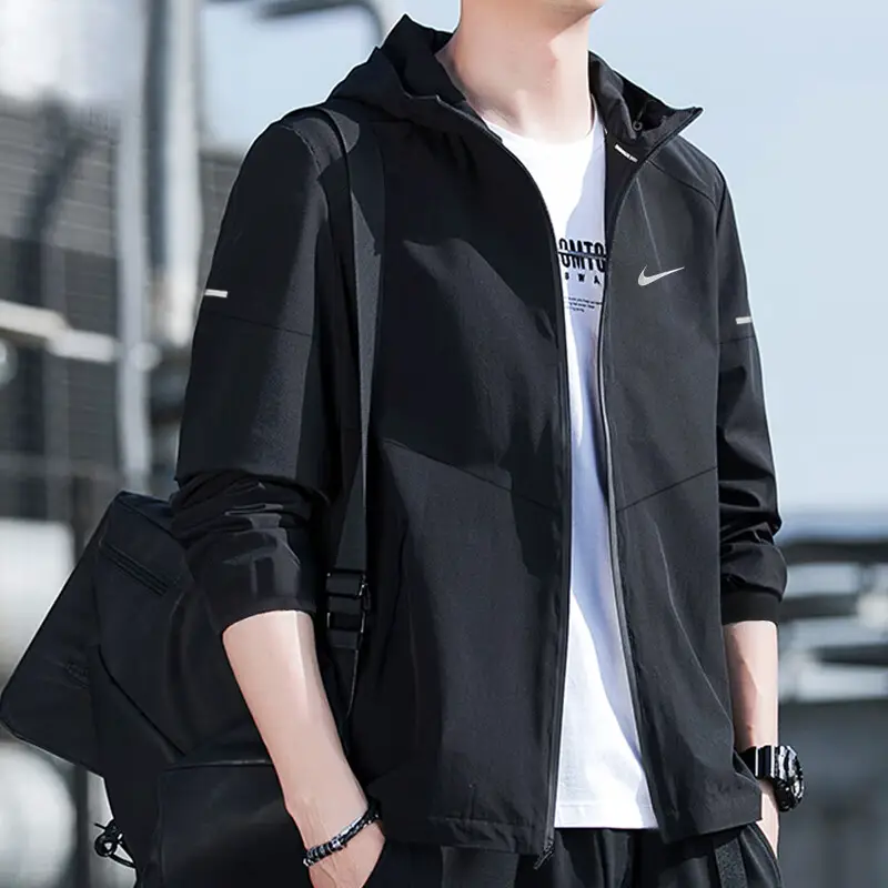Nike Official Outwear Men Spring & Fall New arrival Casual Sportswear Quick-Drying Woven Windproof Running Jacket Tops jacket