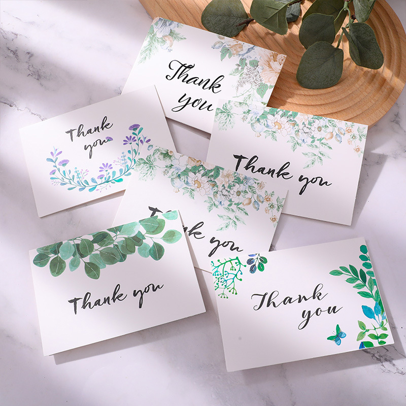 Amazon Creative Thank You Card Thanksgiving Stamping Christmas Simple Thank You Card 6 Sets with Envelopes