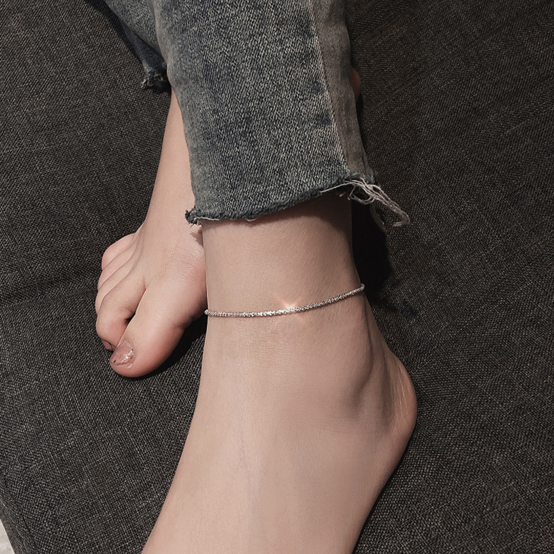 Korean Style New Model Starry Sky Anklet Bracelet Necklace Sparkling Geometric Jewelry European and American Fashion Creative Anklet