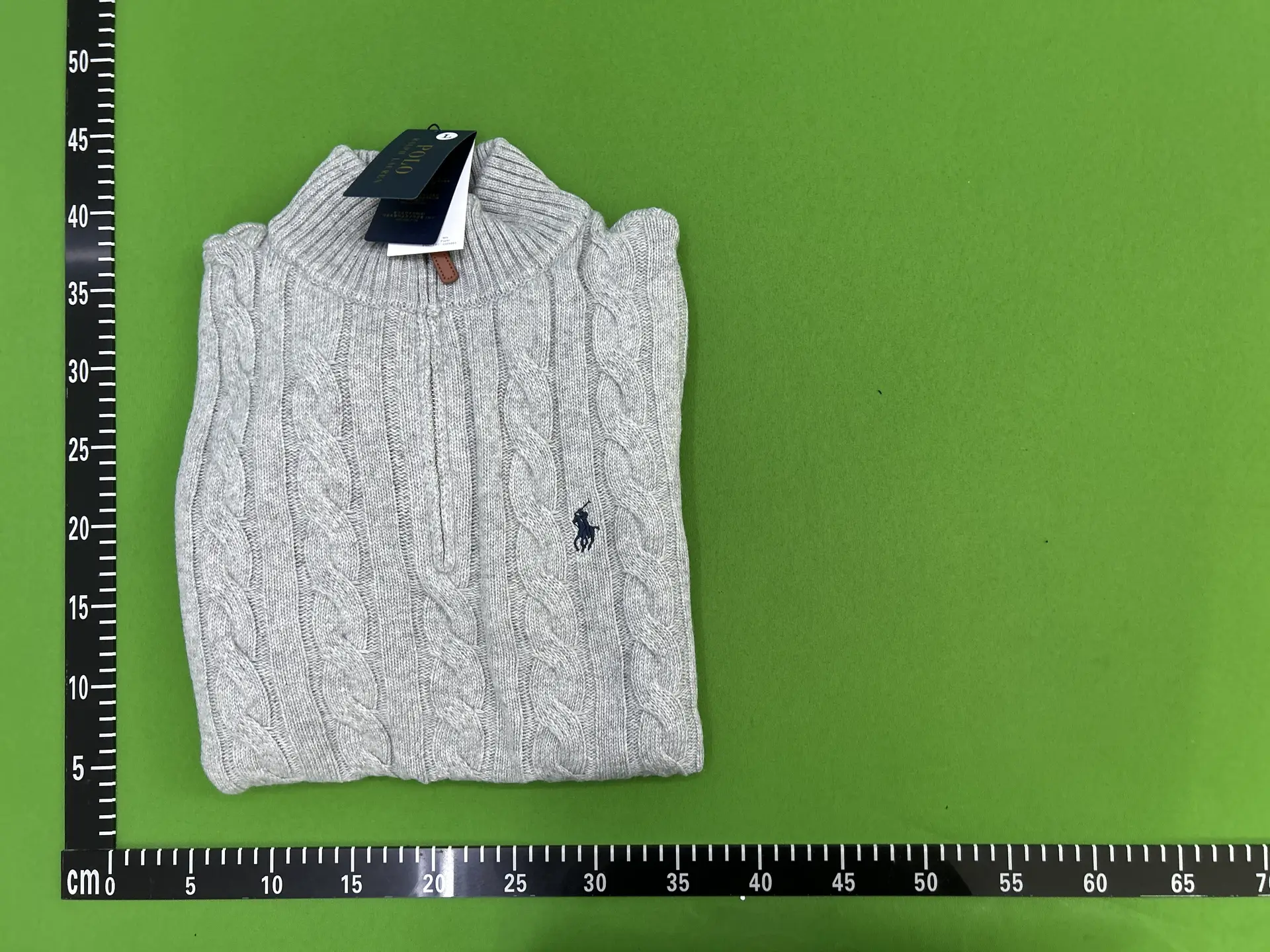 Polo Ralph Lauren Cable Knit Half Zip Sweater Grey
