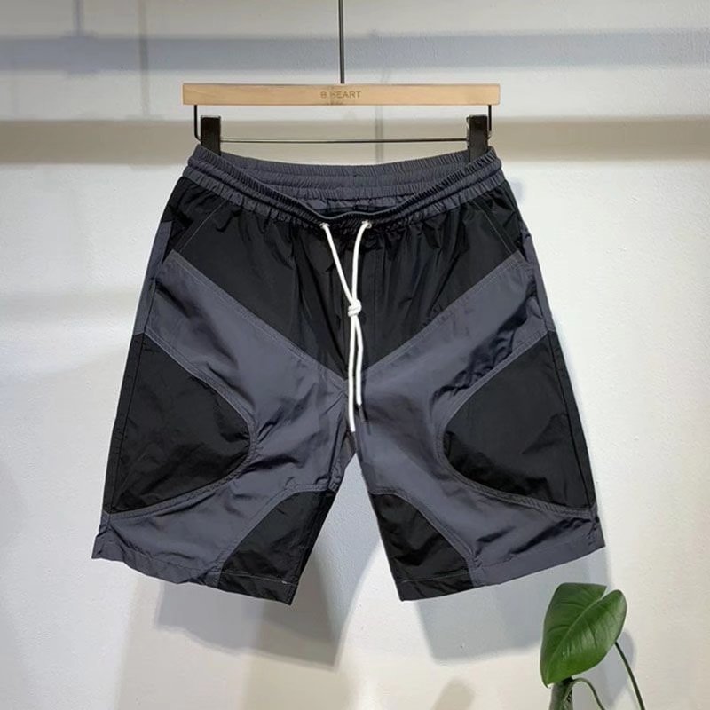 Summer thin color matching shorts men's trendy loose quick-drying shorts youth casual beach pants sports shorts