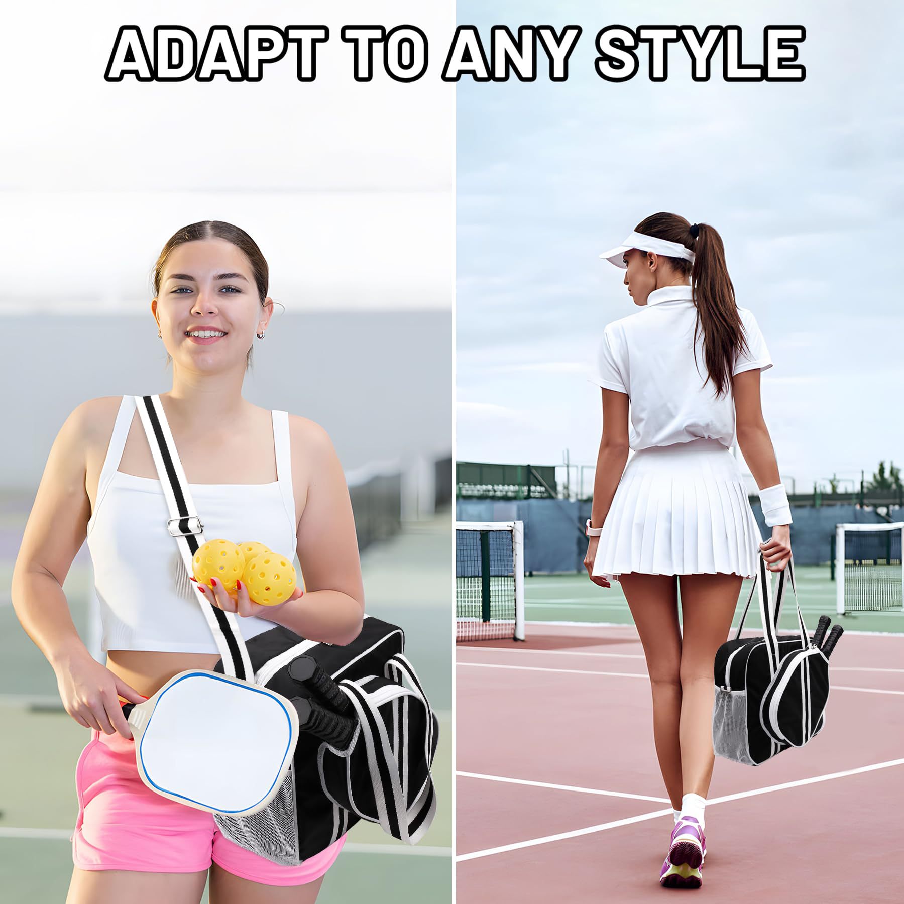 Cross-Border Customized Pickleball Bag for Men and Women, Sports Racket Bag, Multi-Functional Large-Capacity Storage Bag, Shoulder Handbag
