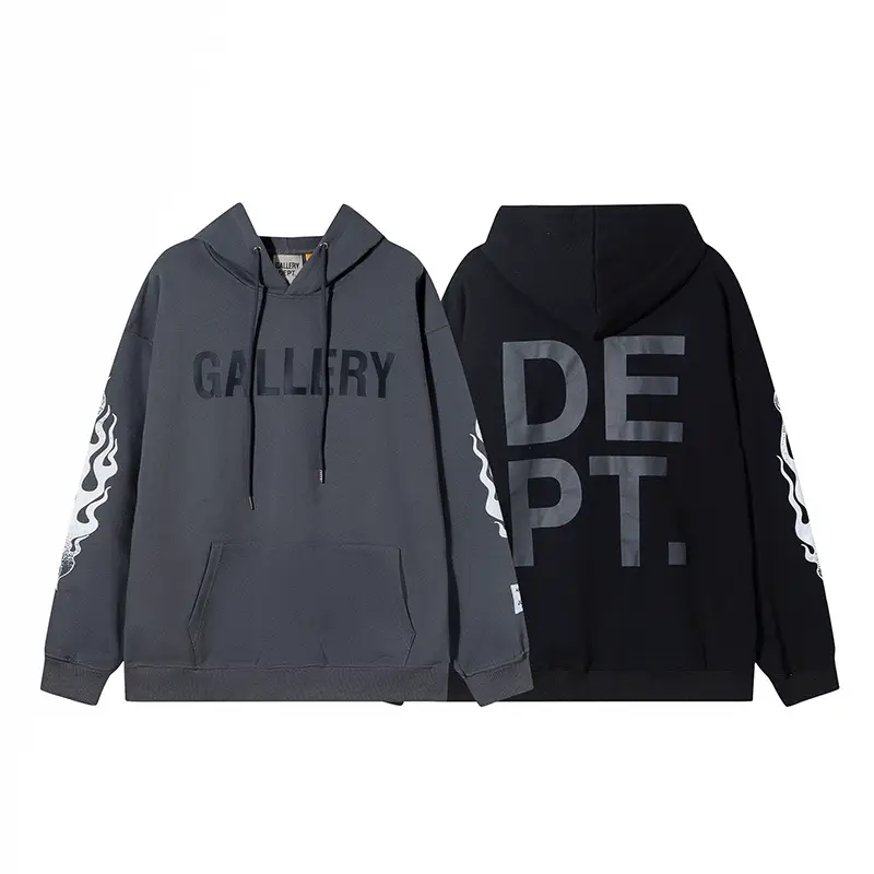 Meichao High Street GALLERY DEPT Arm Flame Letter Printing Classic Hooded Sweater Men's plus size Hoodie