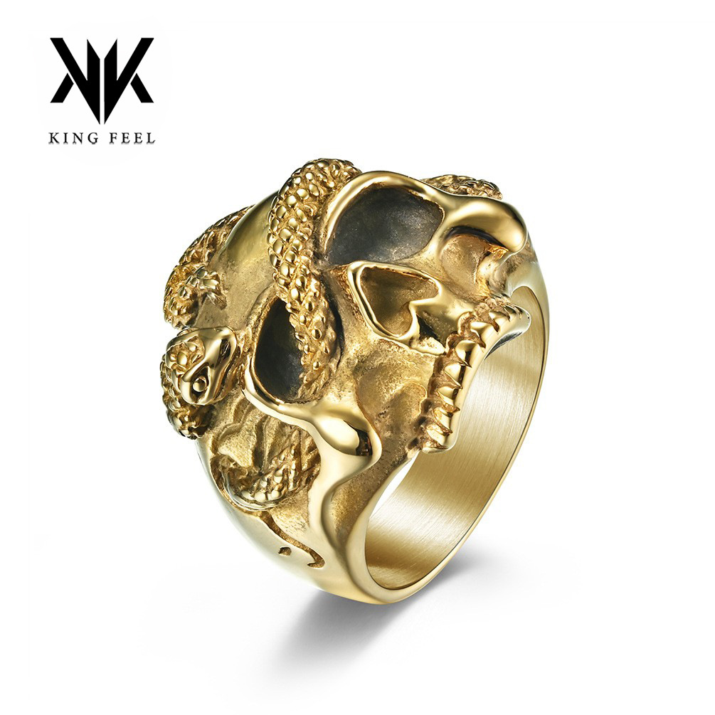 European and American hiphop hip hop snake skull ring dark style rap hipster wear bracelet wholesale