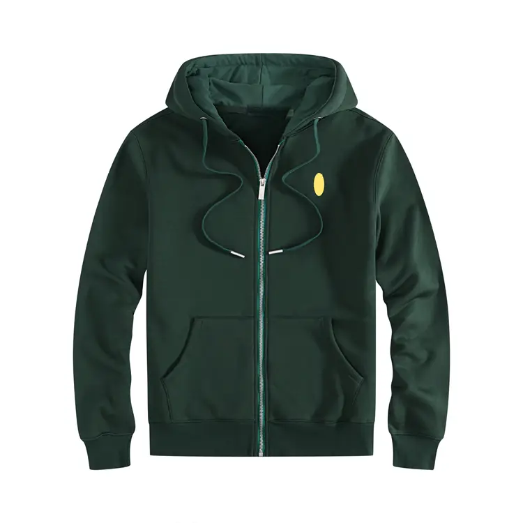 Autumn and winter hooded sweater men's cotton zipper cardigan casual versatile long-sleeved embroidery small label padded hoodie tide