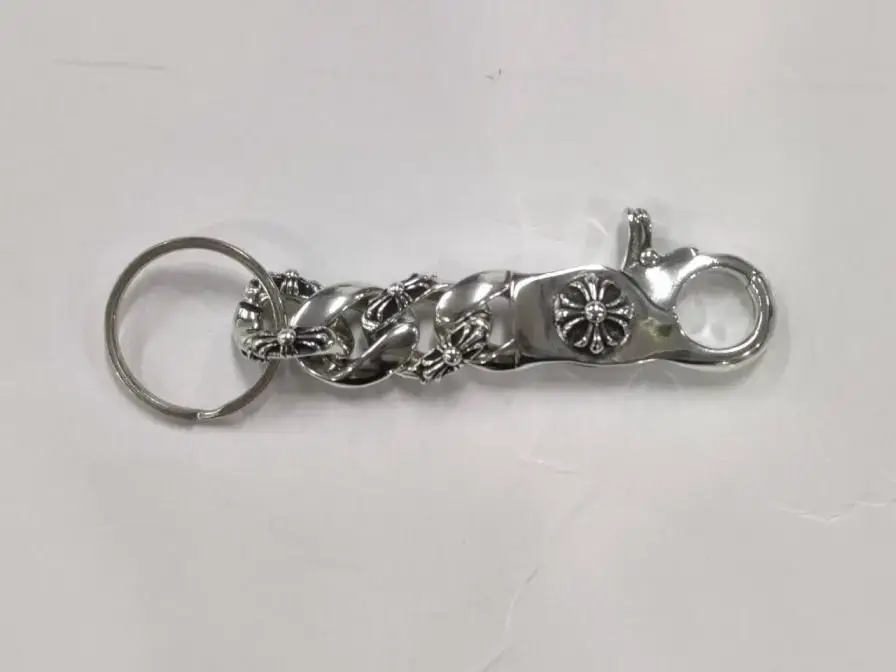 Ch Crow Keychain Bag Zipper Accessories Cross Pendant S925 Standard Spring Buckle Head Lobster Head Lock