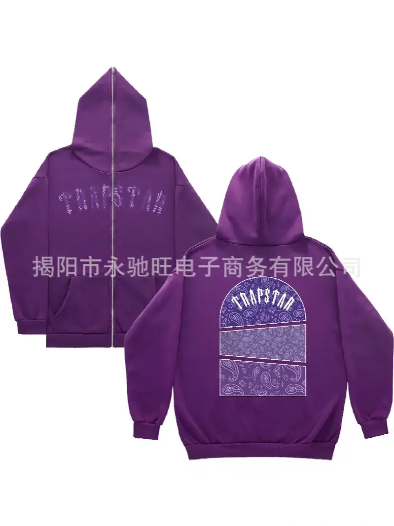 Autumn and Winter New Fashion Trendy Letter Printing Men's and Women's Warm Loose Zipper Hoodie Hip-Hop Sweater Top
