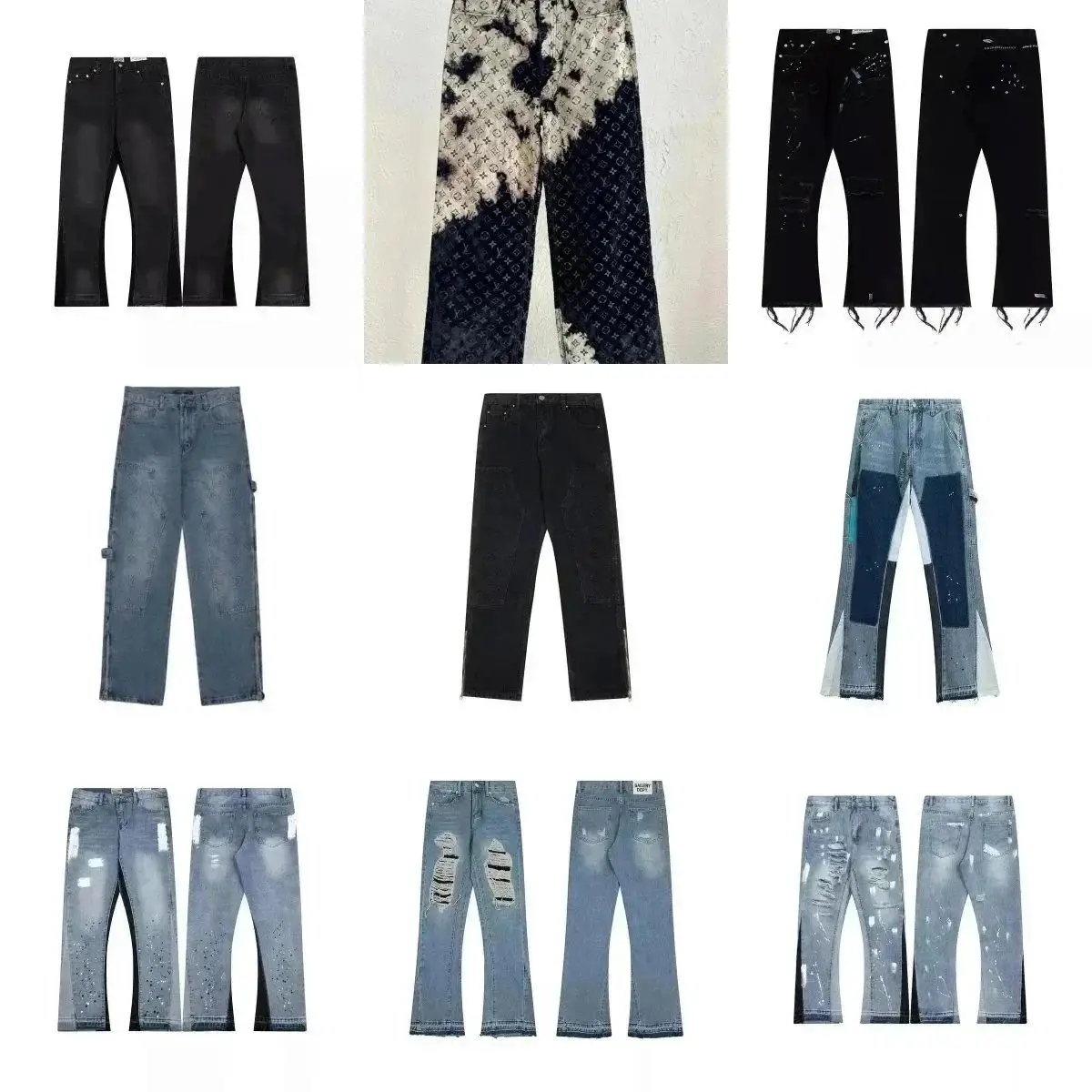 BSK_Graffiti high-quality version of the fashion explosion splicing jeans 1:1Quality +86 183 5930 5797