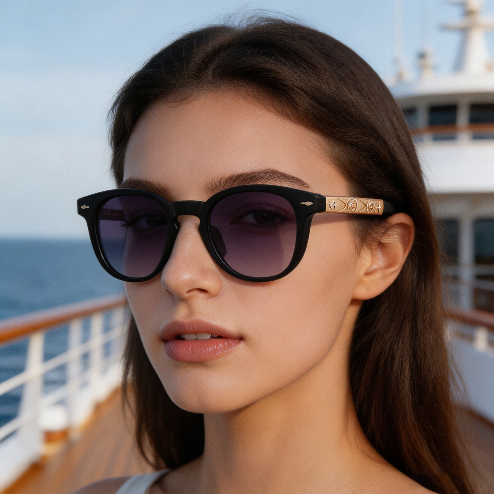 Fashionable Square Frame Sunglasses for Women European and American Outdoor Driving Sunglasses Cross-Border Wholesale Sun Protection Glasses Glasses