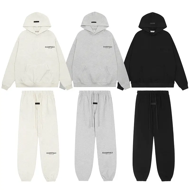 2022Ss Flocked Sweatshirt Black Letter Flocking Fog Multi-Thread Essentials Trendy Brand Cross-Border Hot Sale 1977 New