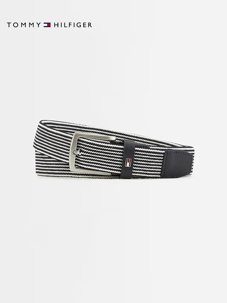 Tommy25 New arrival Spring and Summer Men's Clothing Casual Easiest for match Metal Small Label Pin Buckle Elastic Woven Belt 13354