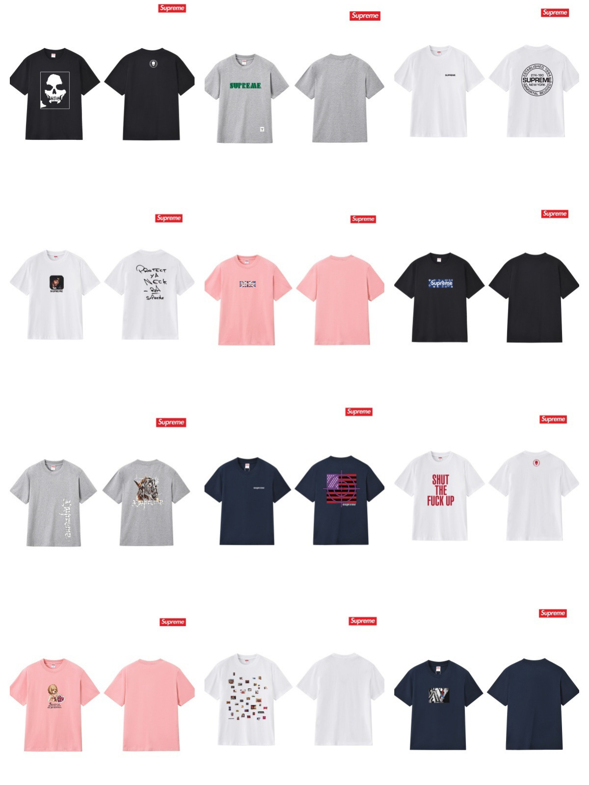 26Ss Summer Trendy Brand Cross-Border American Fashion Supreme Letter Logo Printed Box Round Neck Short-Sleeved T-Shirt photo QC de 1688 sur Qualit.ly