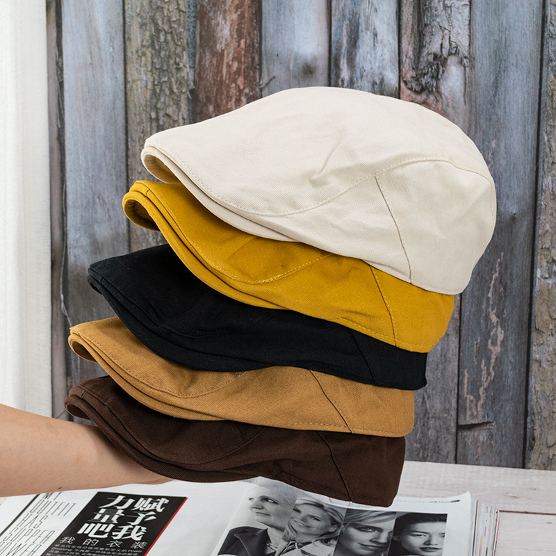 Hong Kong Flavor Retro Style Antique Hat Women's Spring Summer Autumn Net Red Forward Hat Bailey Newsboy Hat Duck Tongue Net Red Same Style