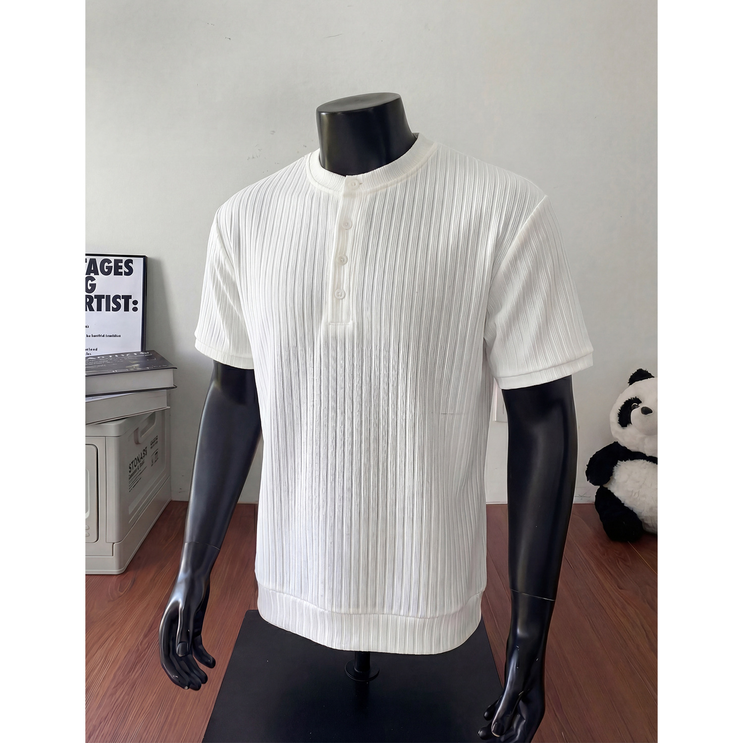 Short-Sleeved Thin Men's T-Shirt Casual Textured T-Shirt Men's Top Summer Old Money Style Retro Half-Sleeved T-Shirt for Men