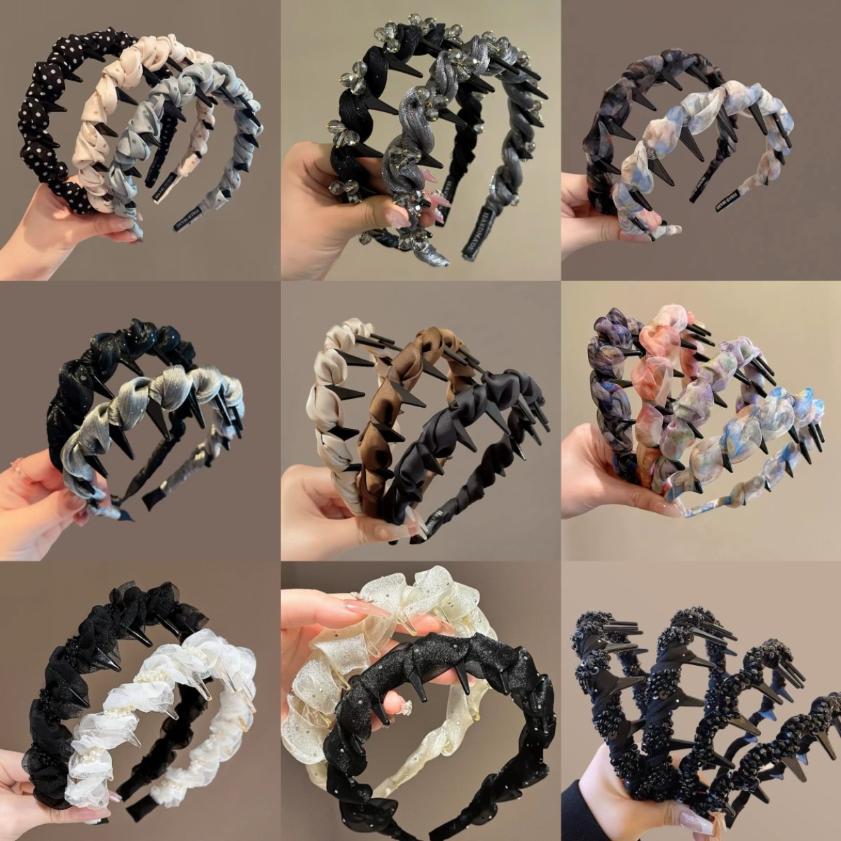 High-Top Wavy Hairband for Women 2025 New Model with Teeth, Non-Slip, Face-Washing Headband That Doesn'T Flatten Hair, Makes Face Look Smaller, Hair Accessory