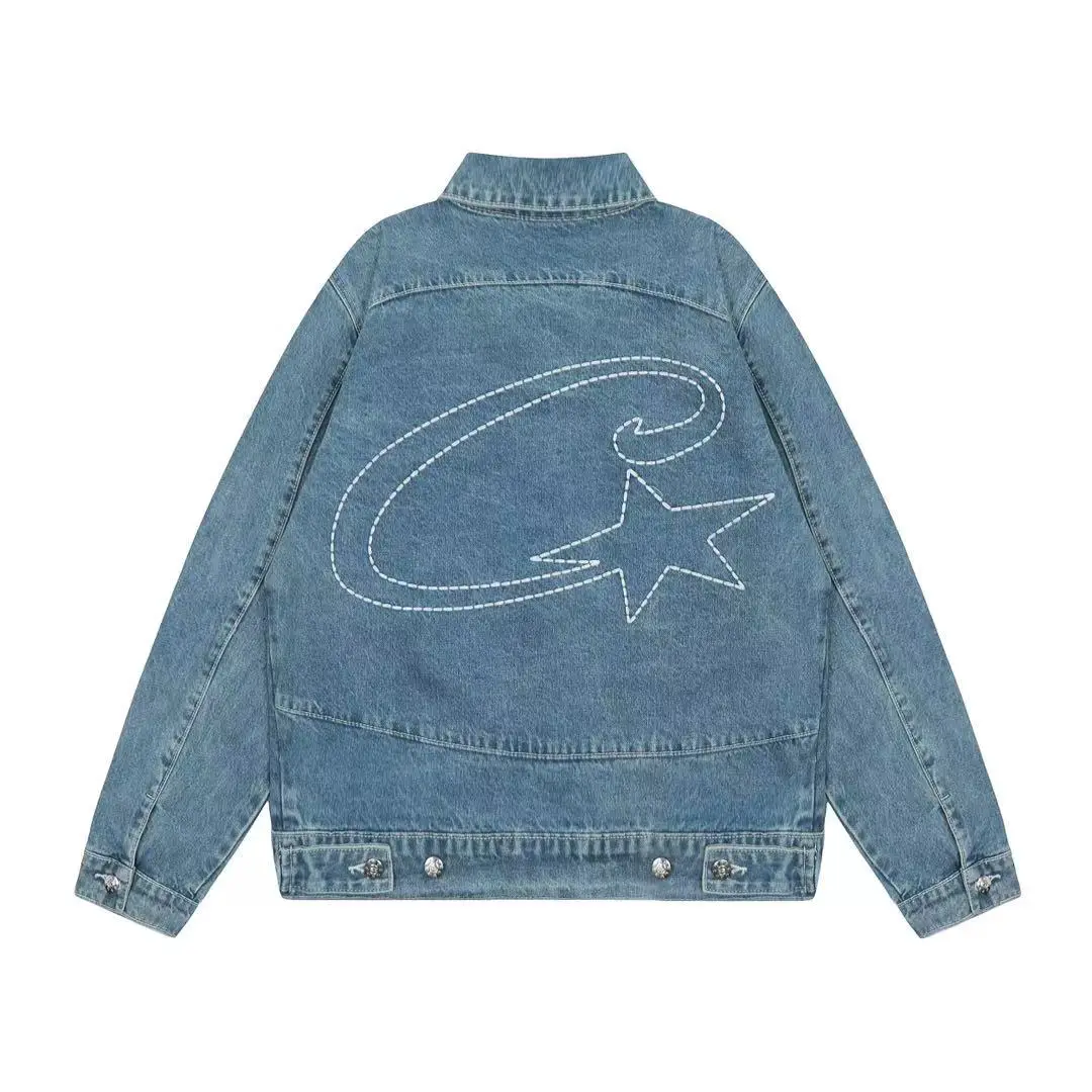 Foreign trade beauty fashion one island leisure suit high street men and women couple fashion Denim jacket jacket casual jeans