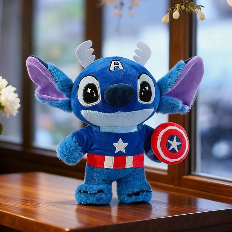 New Marvel Stitch Plush Toy Doll as a Birthday Gift for Boys, Bed Companion Pillow, Wholesale for Foreign Trade