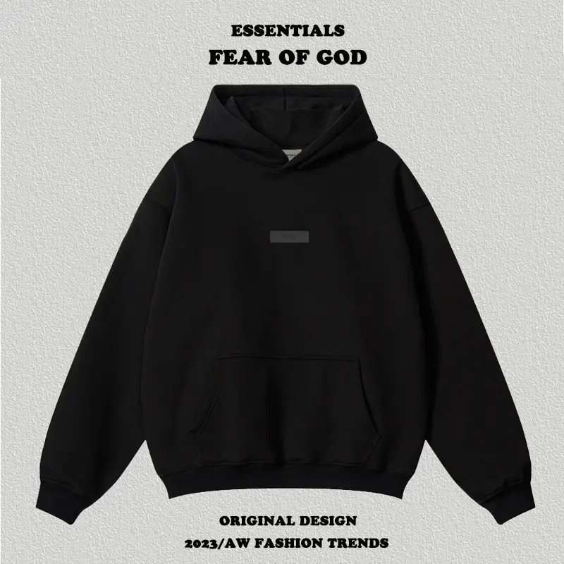 FEAR OF GOD Season 9 Essentials New Logo Silicone Letter Printed Hoodie Autumn/Winter