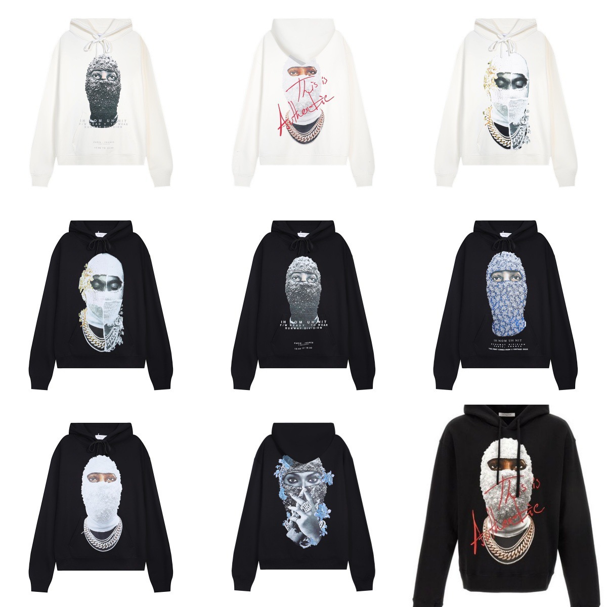 24 New IH NOM UH NIT Sweater Pearl Hoodie Hoodie Men and Women Couple Fashion Brand Sweater