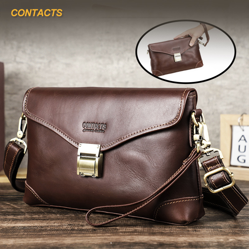 Black Angel Multifunctional High-End Code Lock Clutch Bag First Layer Cowhide Casual Genuine Leather Shoulder Crossbody Bag Dropshipping