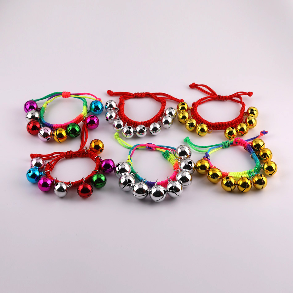 Colored rope jade line red rope woven anklet dance bracelet bell children's gift 61 dance performance jewelry super loud