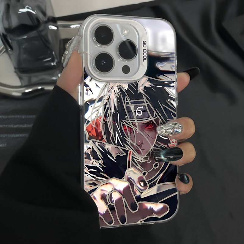 Naruto-Themed Phone Case for Apple 17 Pro Max, 16 Cartoon, 15 Plus, Foreign Trade 14 Pro, Colorful Silver Imd 13
