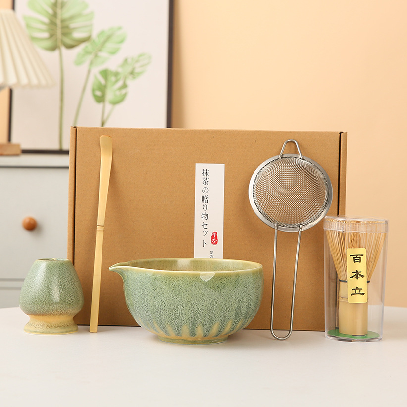 Cross-border Ceramic Matcha Bowl Japanese-style Matcha Mixer Baibenli Tea Li Li Da Matcha Tool Brush Point Tea suit
