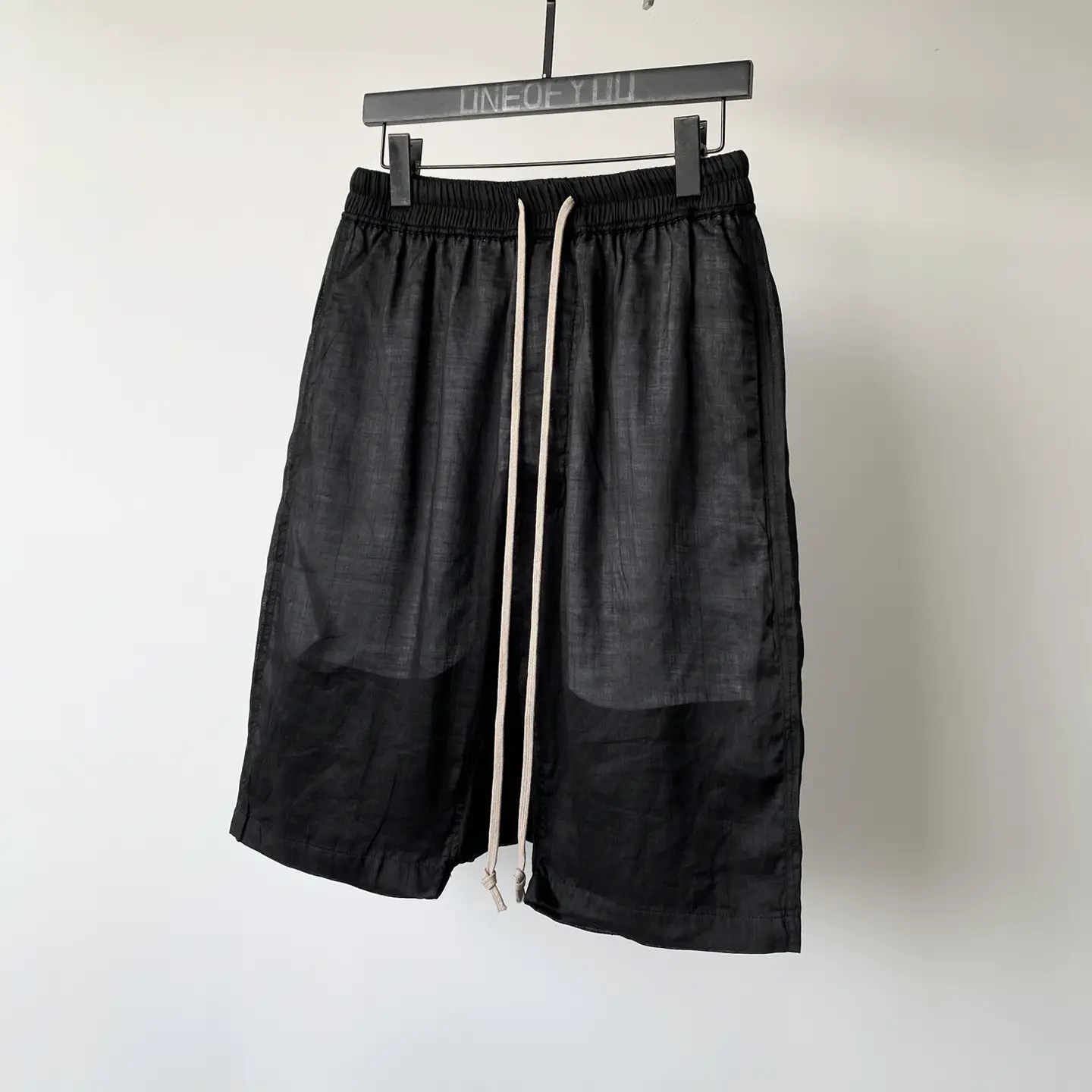 Oneofyou Dark Thin Linen Breathable Summer Shorts for Men Ro Style Drop-Crotch Low-Rise Five-Point Shorts