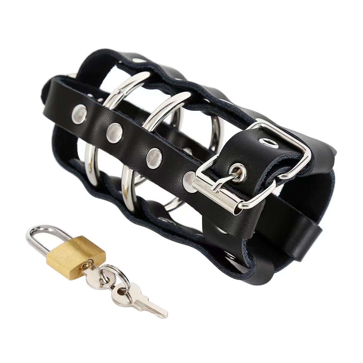 Adult Male Birdcage Ring Set, Men's Erotic Chastity Wearable Penis Ring with Lock, Alternative Toys and Supplies Wholesale
