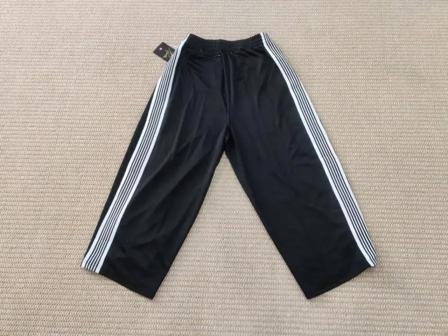Needles track butterfly embroidery straight tube chubby pants European and American OS wide version lantern casual sports wide leg pants