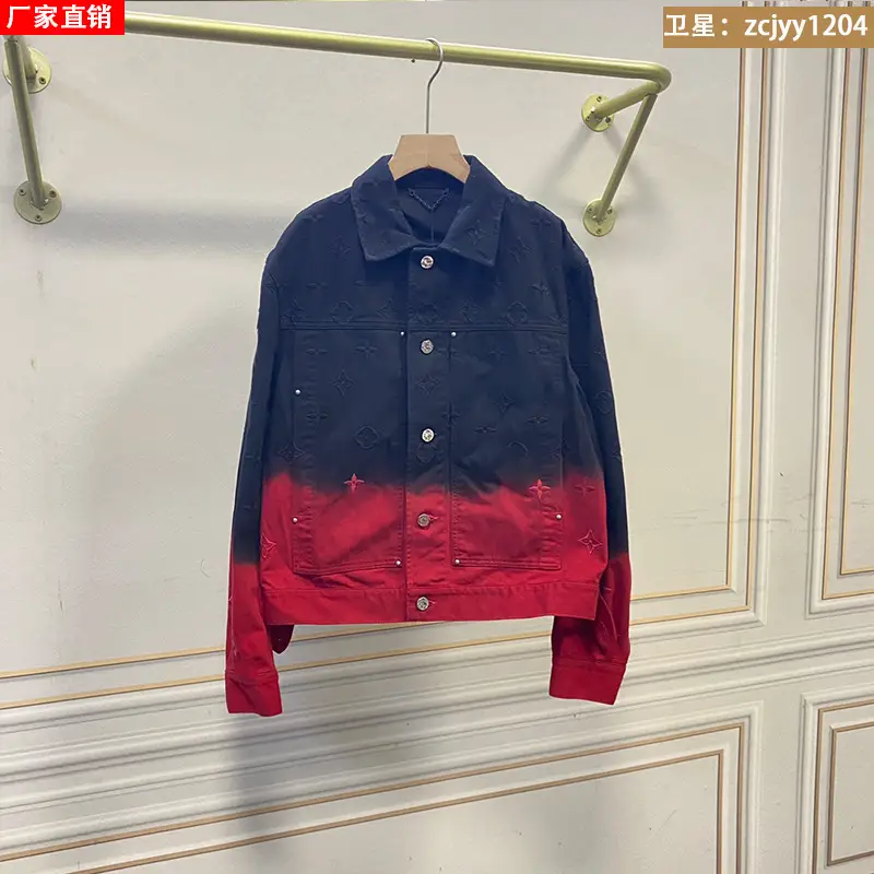 Gradient Denim Men's New European Jacquard Jacket Coat