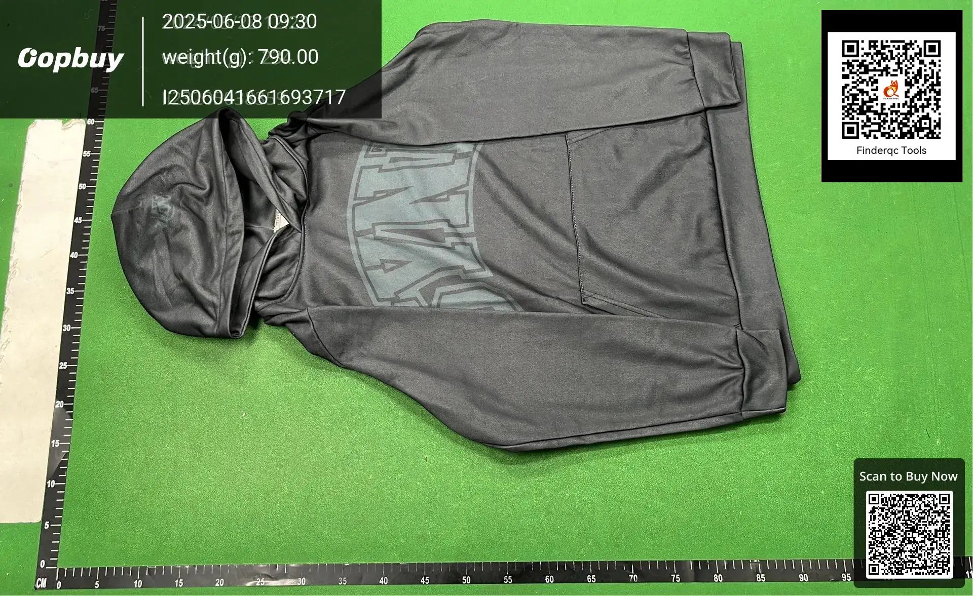 Black hoodie with grey logo